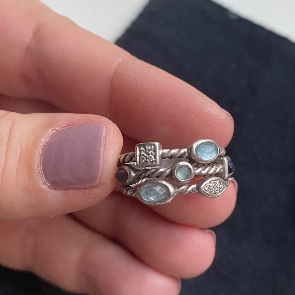 David Yurman Three Row Cable Confetti Ring